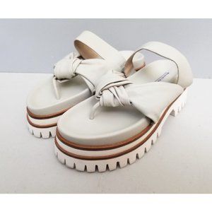 Elvio Zanon Knotted-Strap Sandals in Beige Size 39